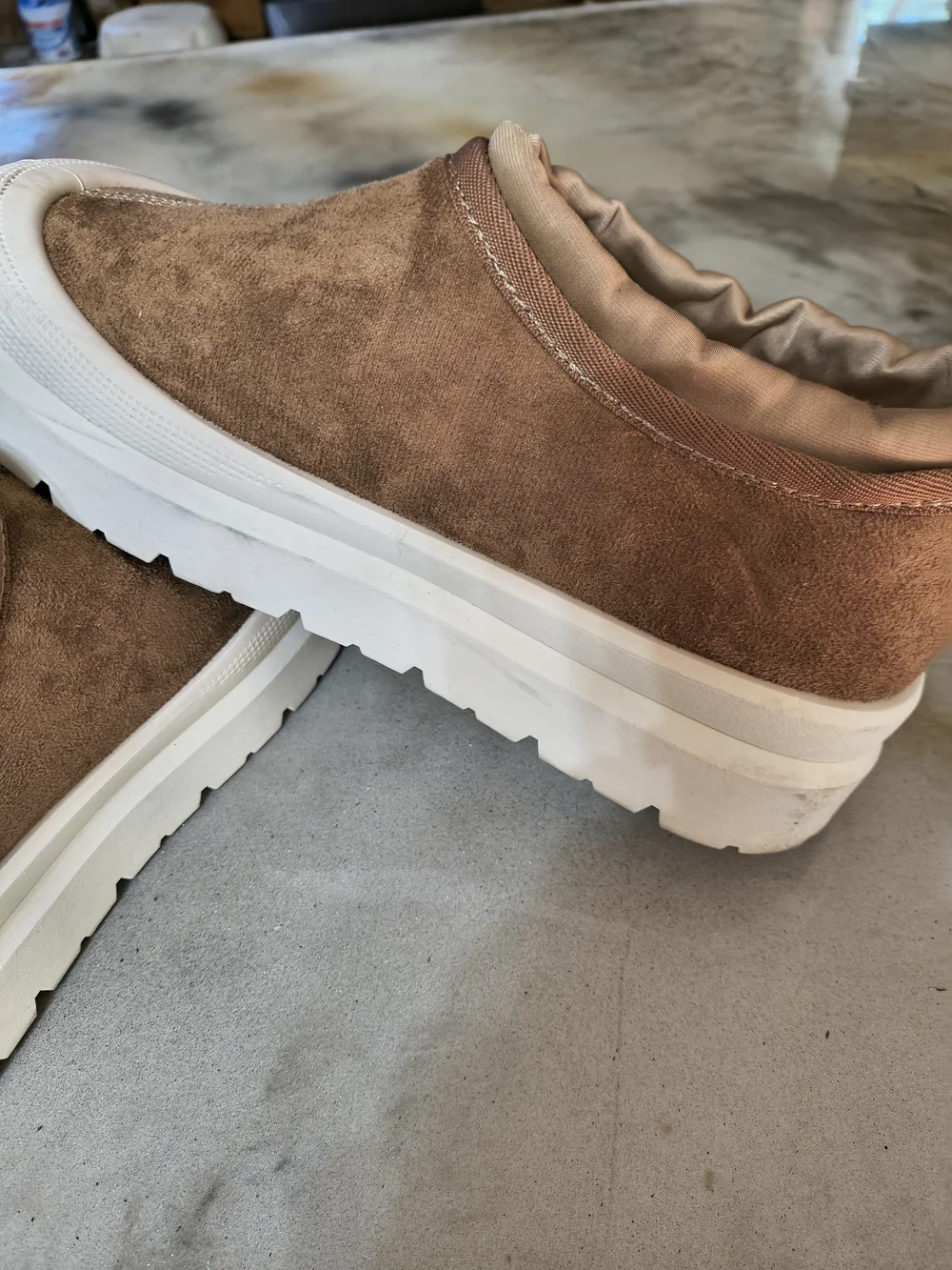 Womens Brown Suede Slip-On Casual Shoe